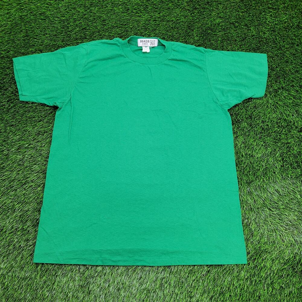 Vintage 80s Blank Shirt Womens XL 23x29 Green